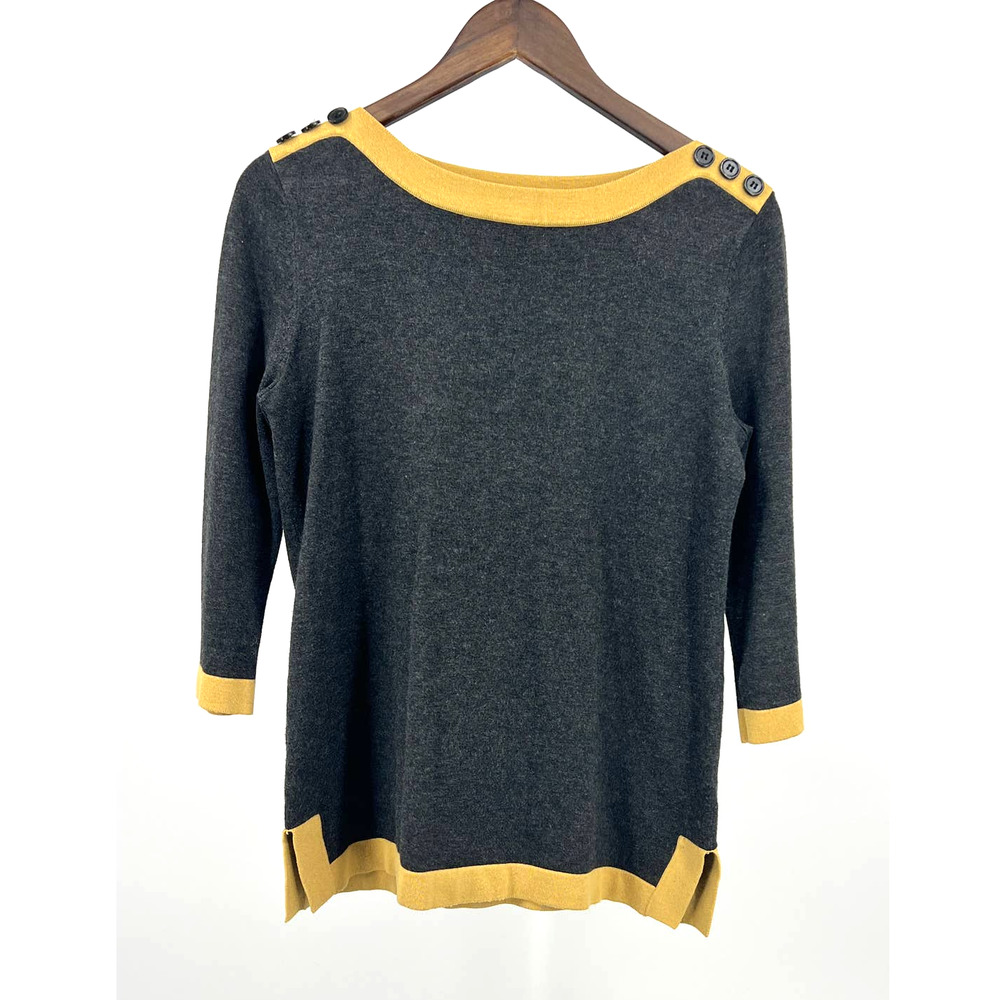 Spense Knit Blouse Sweater Gray Women's Size M